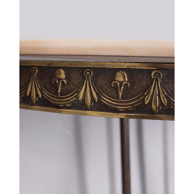 Vintage Console Table in Brass and Marble, Italy, 1950s For Sale - Image 11 of 12
