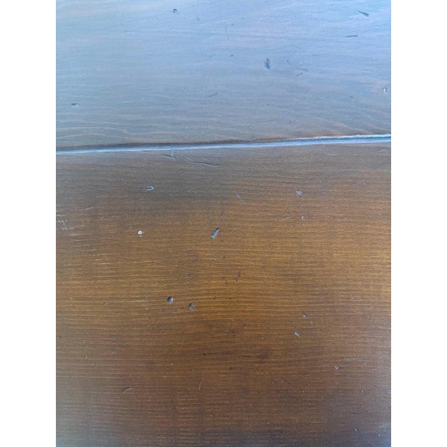 Wood Monumental Spanish Revival Style Walnut Trestle Dining Table With Hand-Hewn Top For Sale - Image 7 of 8