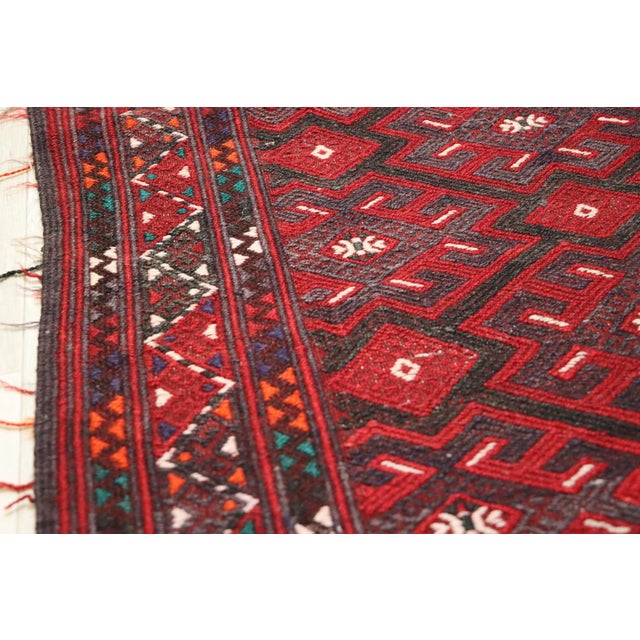 Maroon Vintage Nomadic Kilim Rug, 1940s For Sale - Image 8 of 13