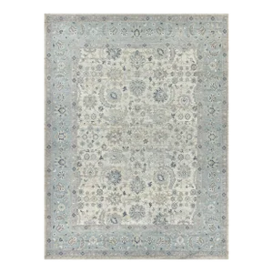 Exquisite Rugs Harper Hand-Knotted New Zealand Wool Ivory/Light Blue Rug-8'X10'