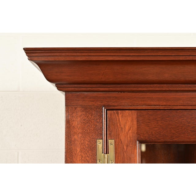 Kittinger Georgian Carved Mahogany Breakfront Bookcase Cabinet For Sale - Image 12 of 18