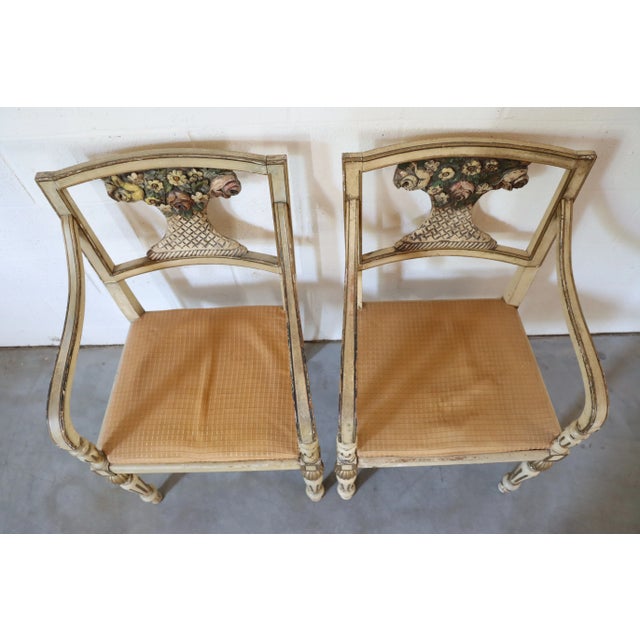 Italian Flower Basket Chairs/Pair For Sale - Image 11 of 12