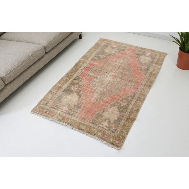 1950s 1950s Turkish Small Oushak Bohemian Rug For Sale - Image 5 of 9