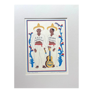 Carlos Mérida Silkscreen Print "Chontales... Tabasco" in 16 x 20 Mat, 1945