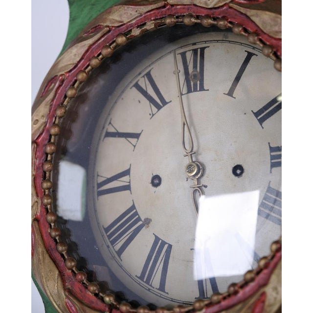 Green Green Frøken Longcase Clock from Bornholm, 1790s For Sale - Image 8 of 13