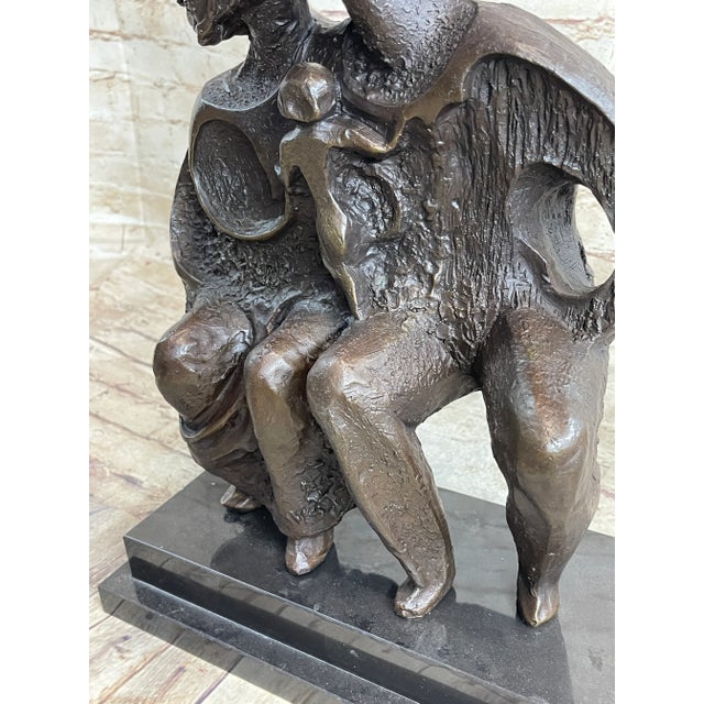 Family Group Bronze Sculpture Modern Art Abstract Marble Figure Art Dali For Sale - Image 9 of 10