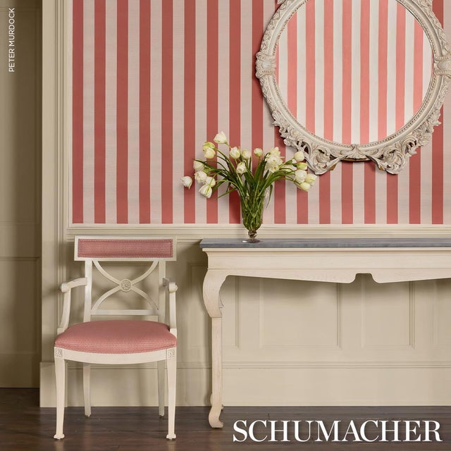 Schumacher Sample - Schumacher Adams Damask Fabric In Pink For Sale - Image 4 of 5
