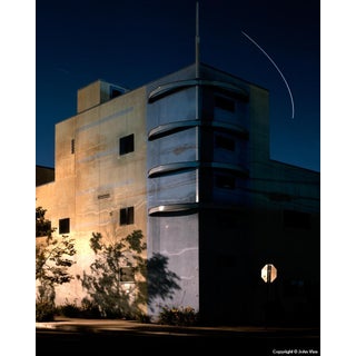 Contemporary Night Photograph "Banded Building" by John Vias For Sale