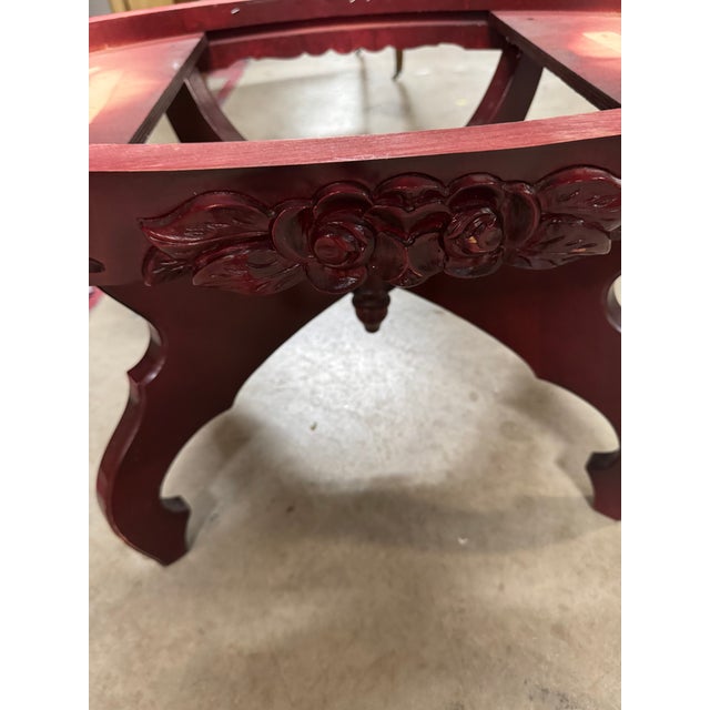 Vintage Victorian design Italian marble top oval shape center coffee table. It is a beautiful Victorian style oval shaped...