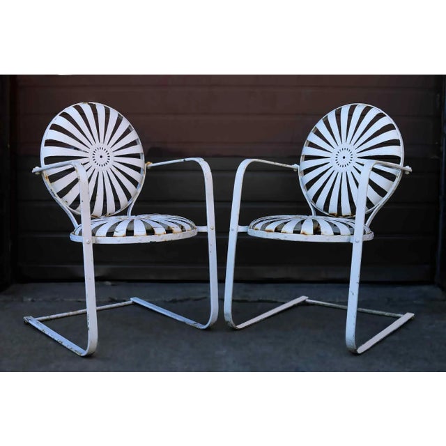 Mid 20th Century Francois Carre Cantilever Garden Chairs - Set of Four For Sale - Image 5 of 6
