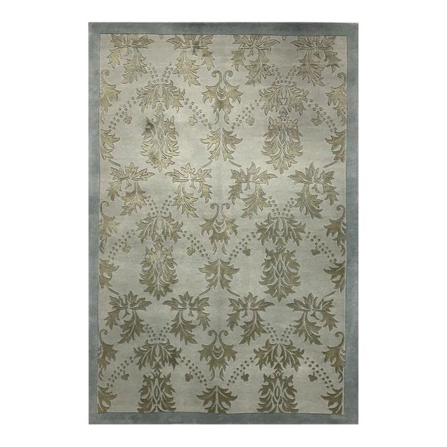 Handwoven Transitional Style Area Rug 4'4"×6'0" For Sale