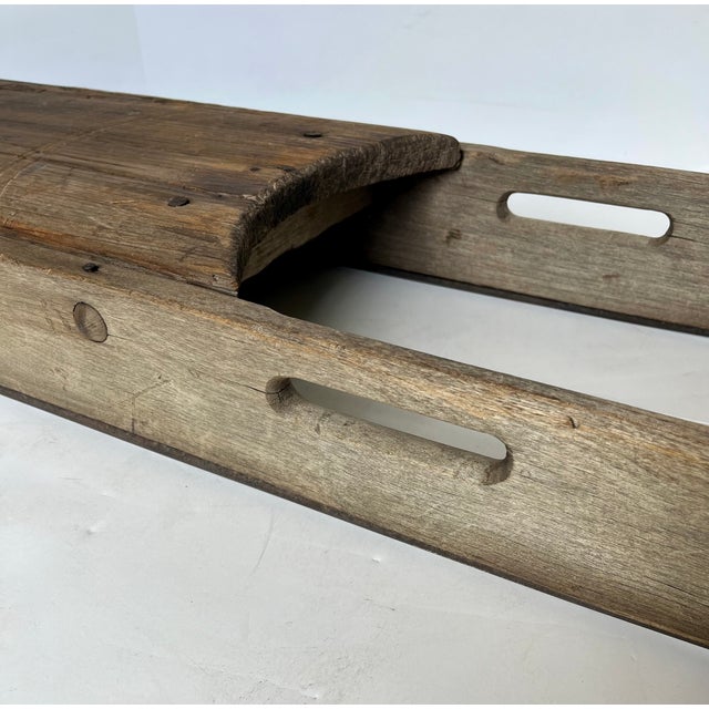 Antique Early 1900s Handcrafted Primitive Wood Sled For Sale - Image 9 of 12