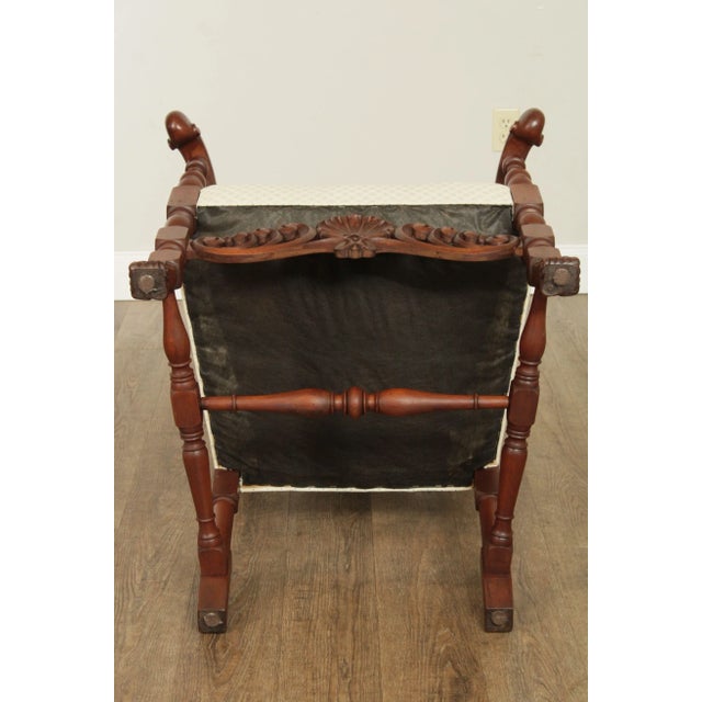 Italian Renaissance Revival Vintage High Back Armchair For Sale - Image 11 of 13