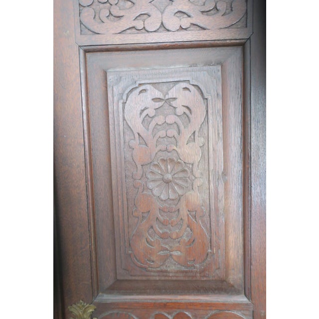 Baroque Antique Carved Oak Farmhouse Wardrobe, 1780 For Sale - Image 3 of 18