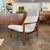 Vintage Swedish lounge chair produced by IRE Möbel of Skillingaryd, Sweden, c.1950s-60s. Newly restored and upholstered in...