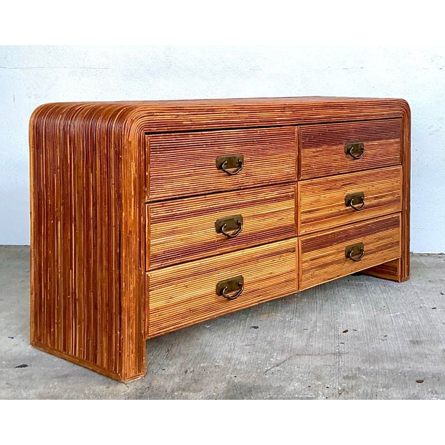 Vintage Pencil Reed Waterfall Dresser For Sale - Image 10 of 12