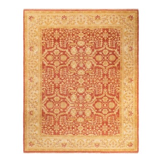 Eclectic, One-of-a-Kind Hand-Knotted Area Rug - Orange, 9' 0" x 11' 9" For Sale