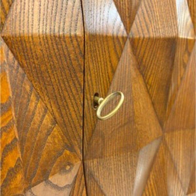 Brutalist Wood and Rosso Levanto Marble Cabinet For Sale - Image 4 of 6