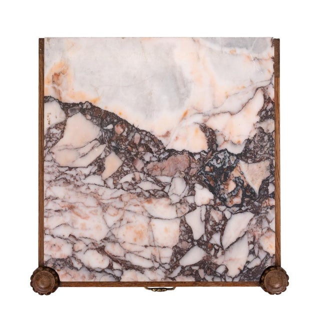 Art Nouveau Nightstand in Oak with Marble Top, 1920s For Sale - Image 6 of 11