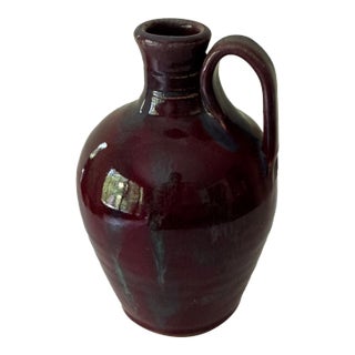 Vintage King's Pottery Oxblood Glazed Stoneware Jug | Seagrove Nc | Signed 1996 | Handthrown Art Pottery | Southern Folk Art Collectible For Sale