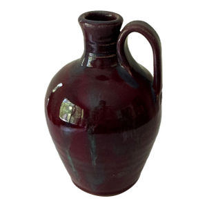 Vintage King's Pottery Oxblood Glazed Stoneware Jug | Seagrove Nc | Signed 1996 | Handthrown Art Pottery | Southern Folk Art Collectible