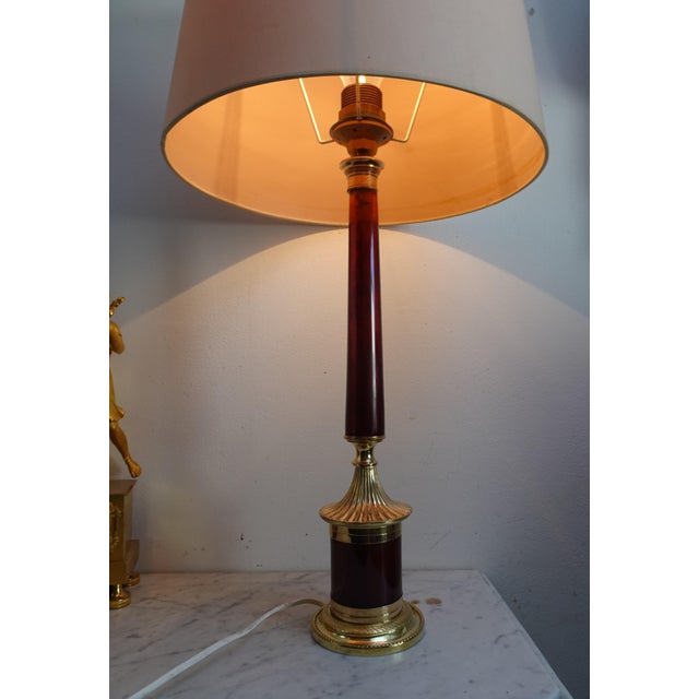 Empire Neoclassical Bronze and Bakelite Table Lamp, 1970s For Sale - Image 12 of 18