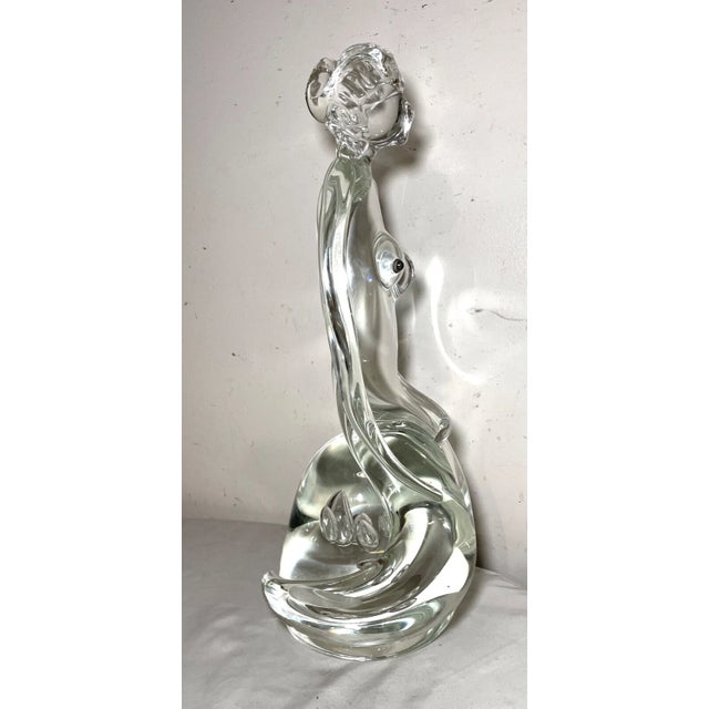 1990s 1990s Large Luigi Moro Hand Blown Glass Nude Lady Woman Mermaid Sculpture Statue Art For Sale - Image 5 of 14