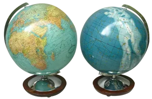Vintage Illuminated Celestial And Terrestrial Globe from Columbus, 1950s, Set of 2