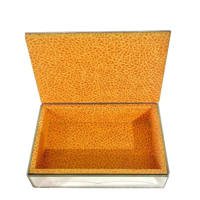 Vintage French Art Deco Eglomise Mirror Glass Cigarette Box For Sale - Image 12 of 12