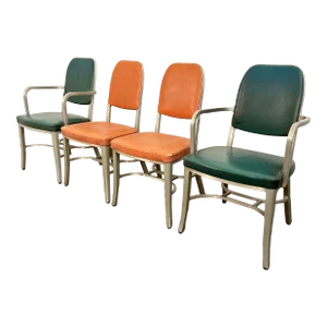 Set of 4 Rare Design GoodForm Aluminum Chairs Industrial Art Deco