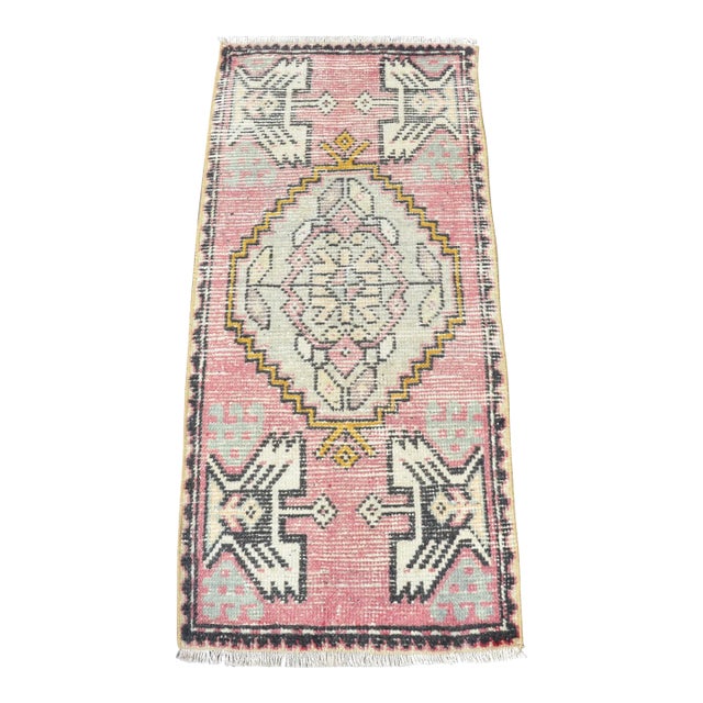 Bohemian Vintage Handknotted Rug For Sale