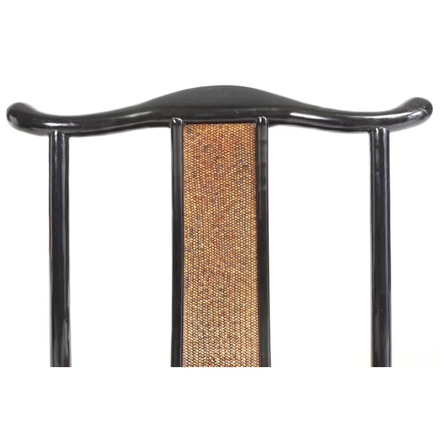 Antique Chinese Black Lacquer Scholar Travel Desk & Two Yoke Back Chairs For Sale - Image 16 of 18