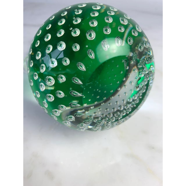 Glass Mid Century Horse Head Controlled Bubble Ball Paperweight For Sale - Image 7 of 10