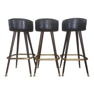 Vintage Mid-Century Modern Barstools - Set of 3 For Sale