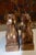 Pair Carved Wood Seated Rams Gold / Burgundy Wash For Sale - Image 10 of 14