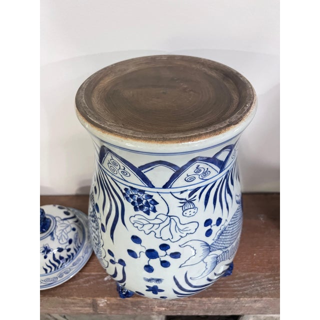 Chinoiserie Blue and White Temple Jars, Foo Dog Finials A Pair Chairish