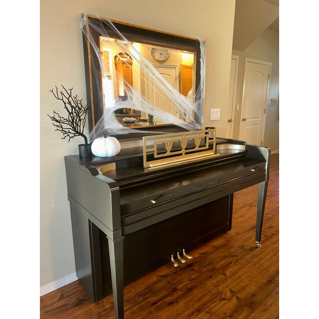 Everett of California 1957 Stunning Custom Charcoal & Gold Everett Piano | Mid-Century / Hollywood Statement Piece For Sale - Image 4 of 9