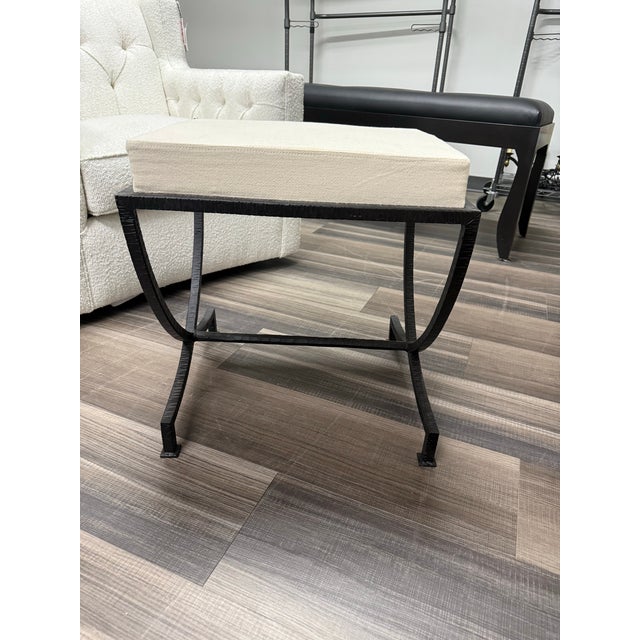Rustic Calice Stool Hand Forged Rustic Iron For Sale - Image 3 of 3