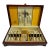 1847 Rogers Bros Flair 38-Piece Silverplate Flatware Set in Original Wood Chest For Sale