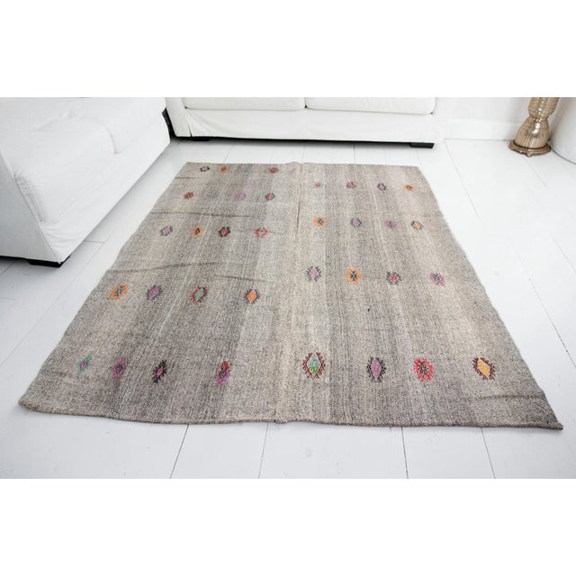 Vintage Home Living Oversize Kilim Rug For Sale - Image 10 of 10