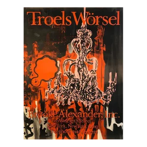1985 Troels Worsel 'Untitled' Orange,Black Serigraph