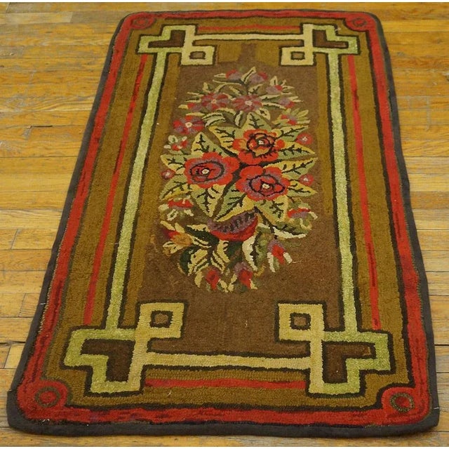Antique American Hooked Rug, size: 2' 4'' x 4' 4''. General Rug Type: North & South American Specific Rug Type: American...