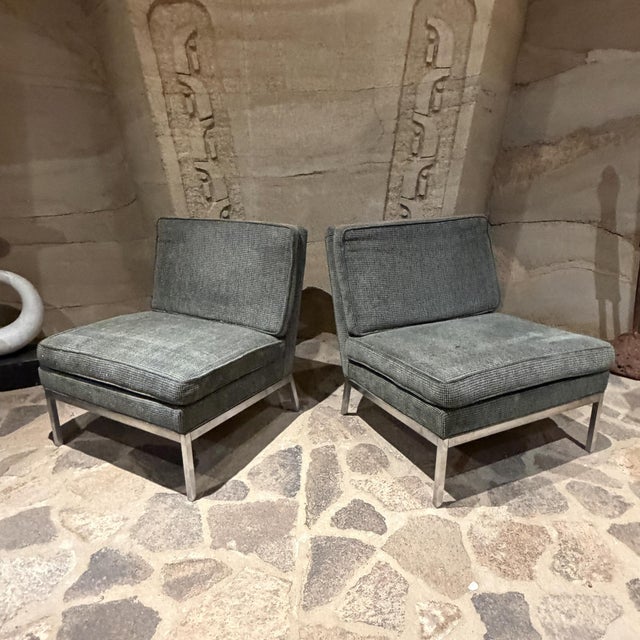 Florence Knoll Model 65 Mid-Century Modern Armless Slipper Lounge Chairs For Sale - Image 10 of 14