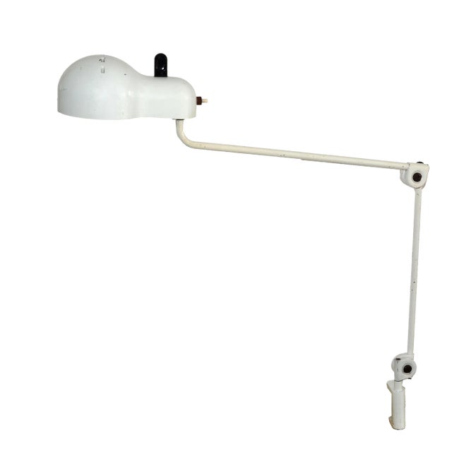 1950s Stilnovo Swing Desk Table Lamp Off White Finish Mid-Century Modern Italy For Sale