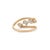 Certified 14k Solid Yellow Gold Baguette & Round Diamond Pave Bypass Ring Size 7 For Sale - Image 9 of 17