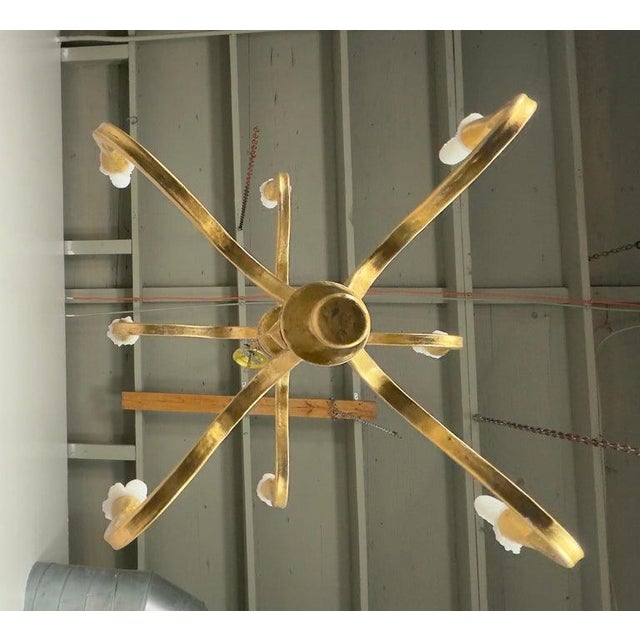 Gilt Gold Metal Leaf Chandelier by Miamar Home - Pair For Sale - Image 15 of 15