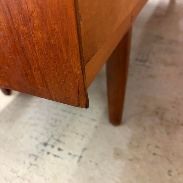 1966 Mid-Century Two-Toned Teak Sideboard With Sliding Doors For Sale - Image 12 of 14