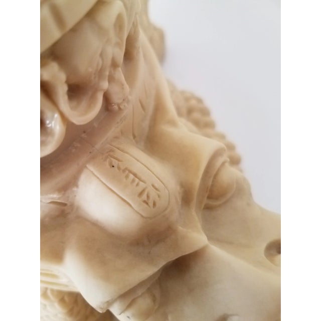 Antique Neoclassical Mythological Heavy Alabaster Hand Carved Sculpture, Signed and Marked For Sale - Image 11 of 13