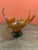 1970s Vintage Large Chalet Canada Amber Glass Centerpiece Bowl For Sale - Image 12 of 18