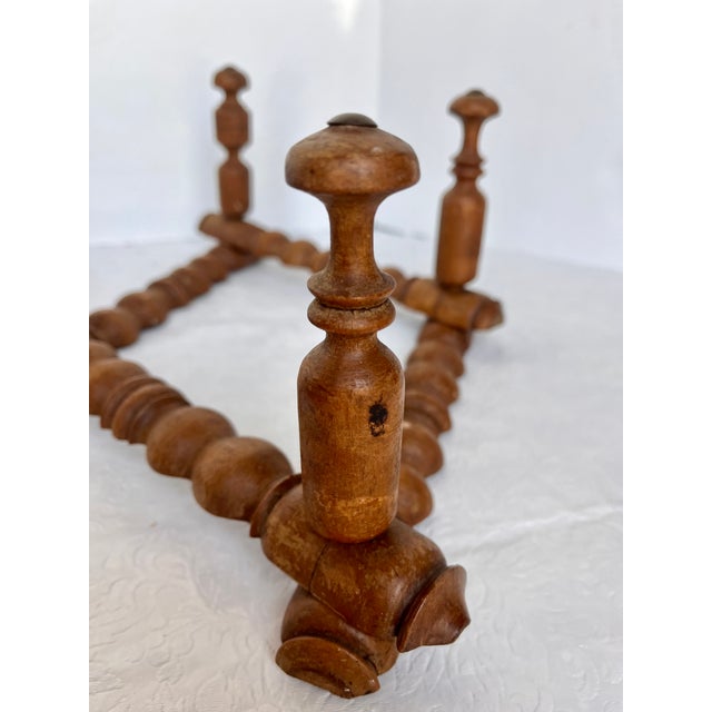 Vintage French Spindle Turned Wood Expandable Coat/Hat Rack For Sale - Image 11 of 15